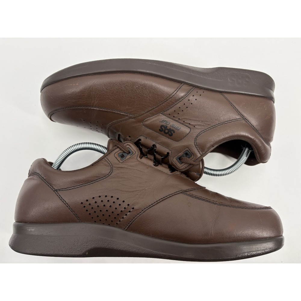 SAS Time Out Walking Shoes Men's 11 Walnut Brown Leather Comfort USA, PowerStep - Picture 6 of 13